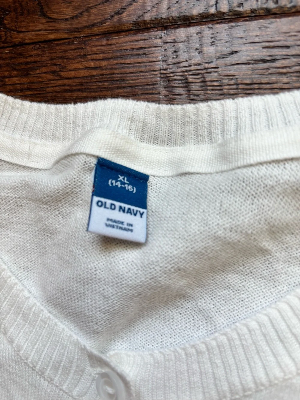 Girls old navy white button up long sleeve cardigan sweater sz XL NWOT